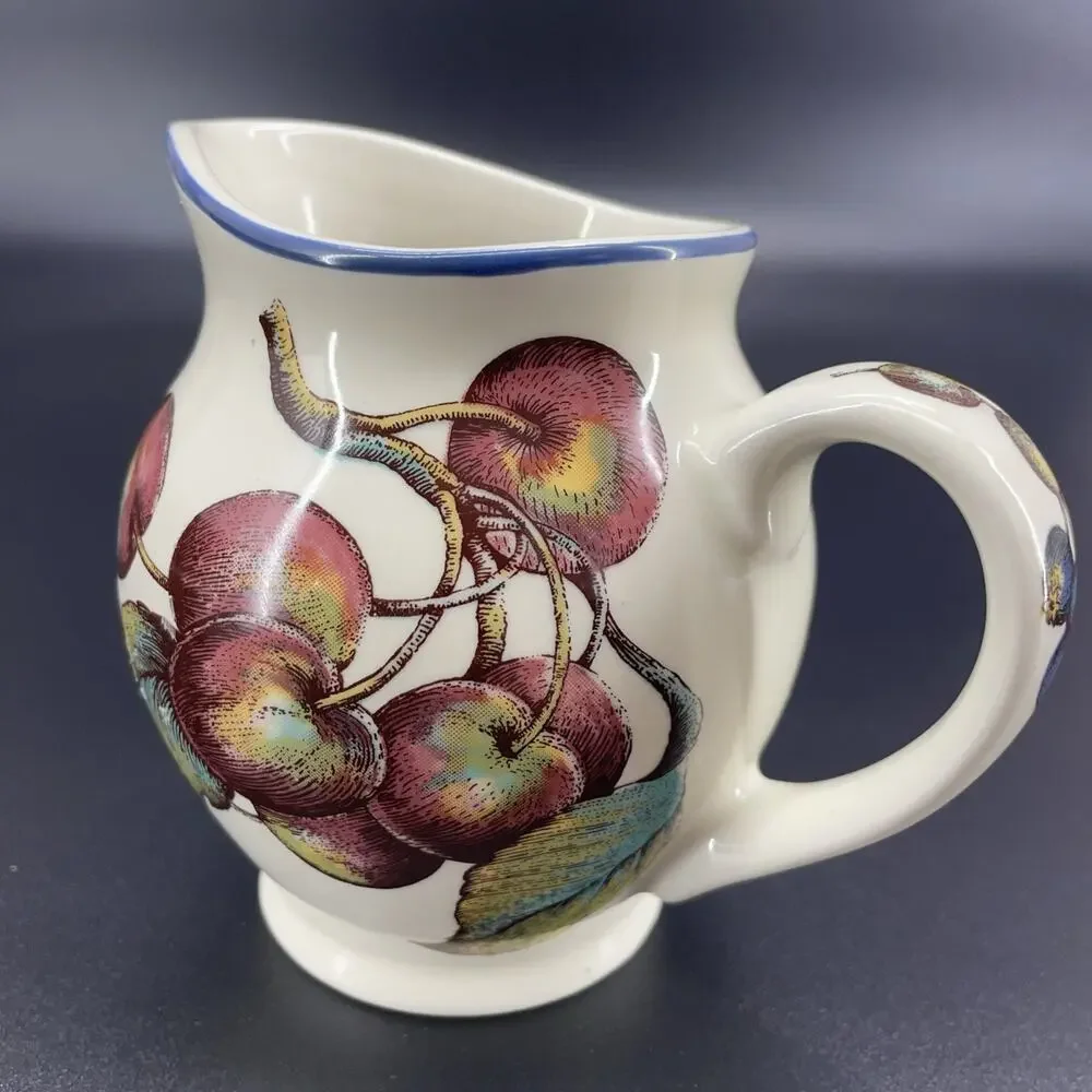 Pier 1 Macintosh Fruit Creamer Earthenware Coffee Cream Pitcher Fall Cottagecore